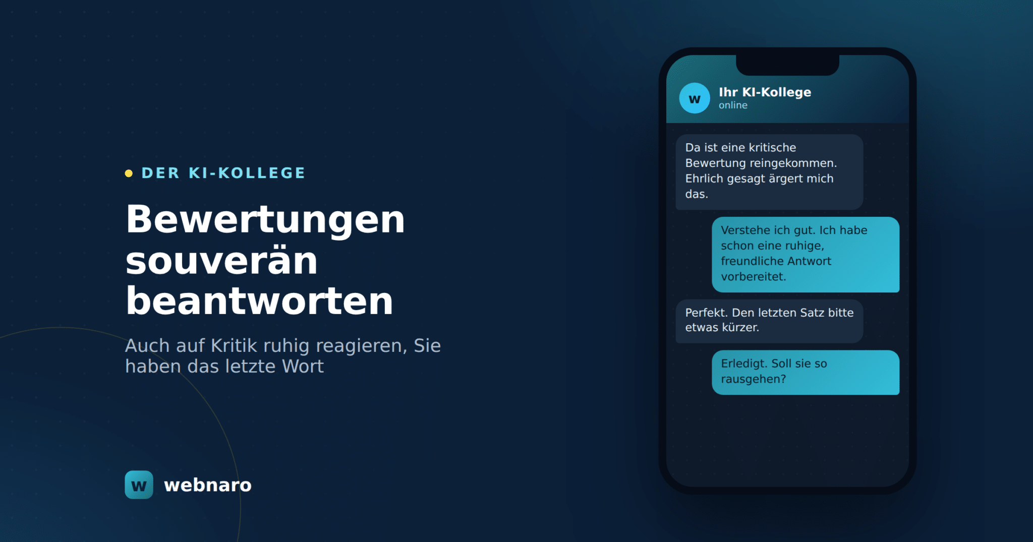 Google Bewertungen beantworten mit einem KI-Mitarbeiter von webnaro