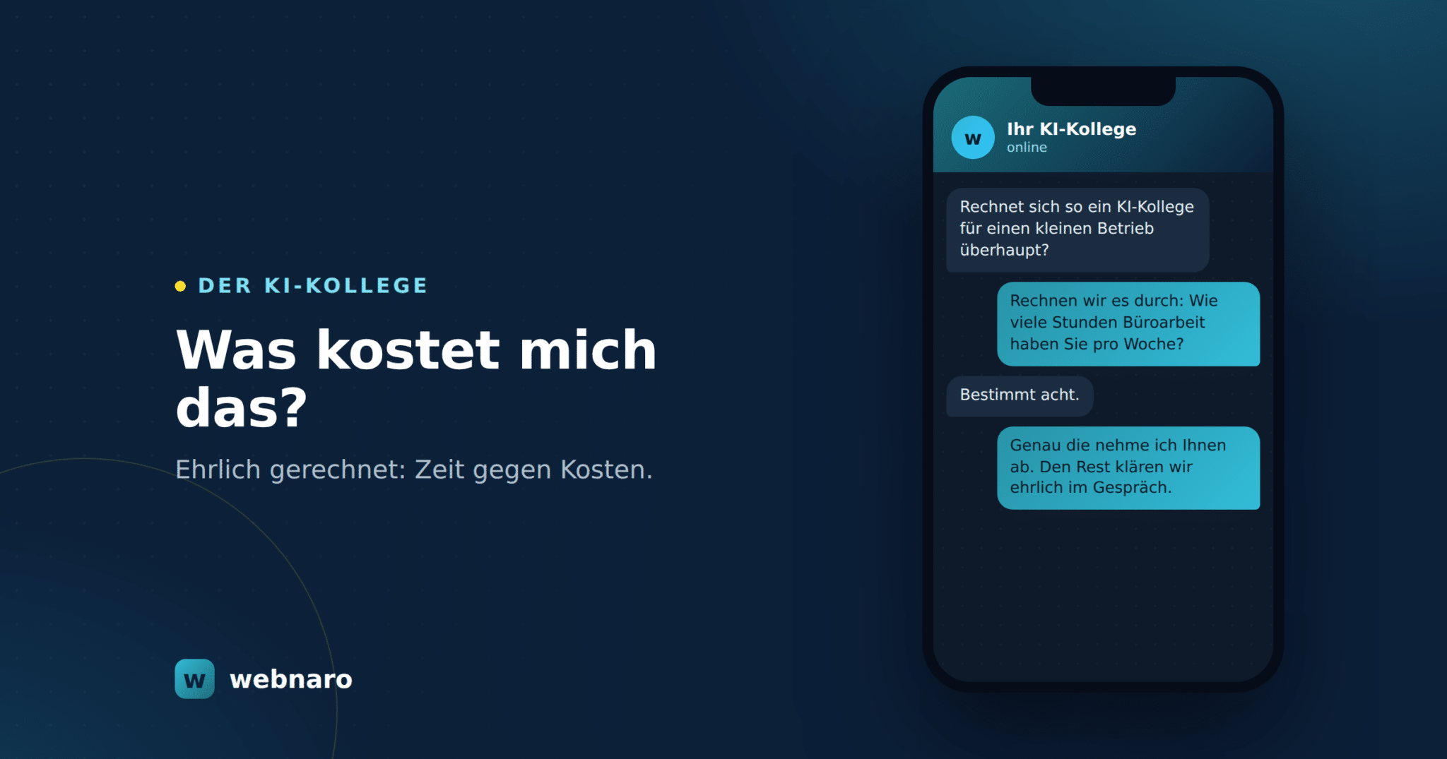 Chat mit dem KI-Kollegen zum Thema Kosten